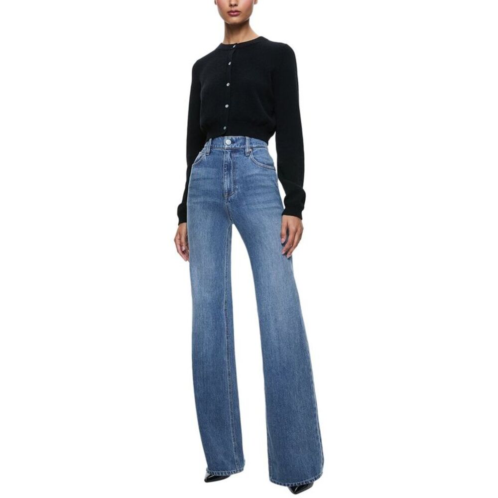 Alice + Olivia Womens  Weezy Full Length Jean, Blue - Picture 3 of 5